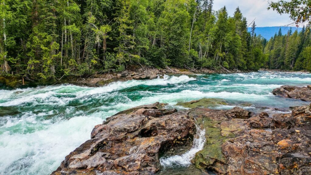 Water flowing in a river